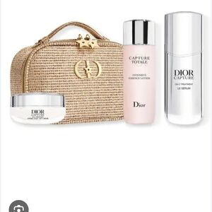 Dior Capture Totale Skincare Set with Gold Bag Holiday Gift 4 Pcs New In Box
